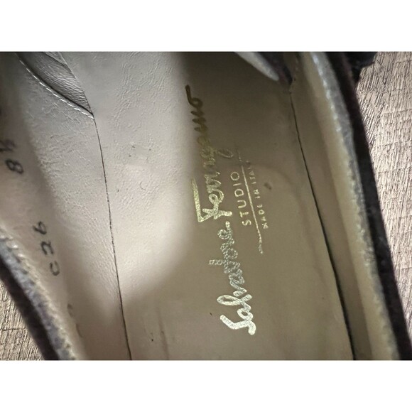 Salvatore Ferragamo Studio Men’s Brown Suede Monk Strap Shoes 8.5 D - Picture 5 of 6